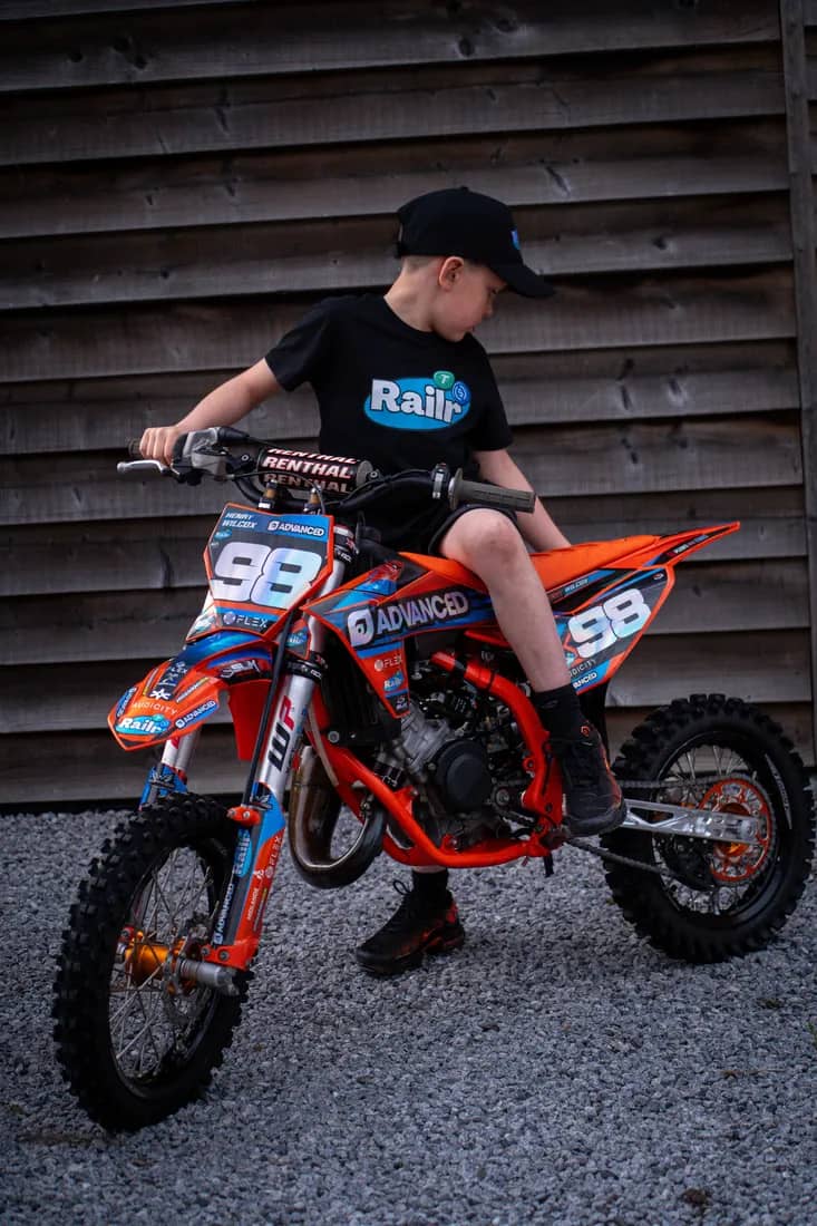Henry Wilcox on his KTM in the paddock
